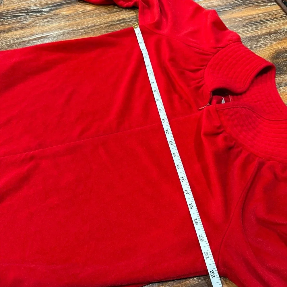 Vintage Women's Size M Night Gown Housecoat Robe Dress 3304 Zip Red 90s 80s Mumu